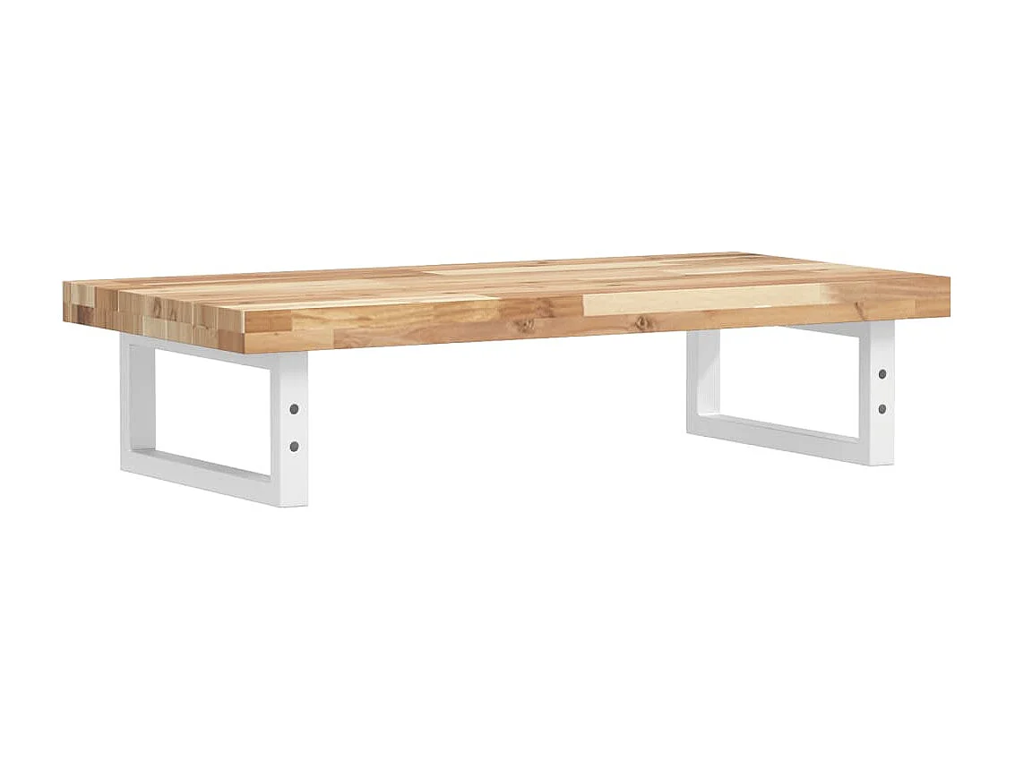 Estante de lavabo de pared acero y madera maciza de acacia