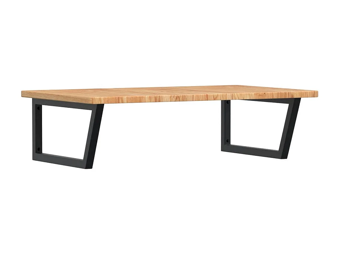 Étagère de vasque murale acier et bois de chêne massif