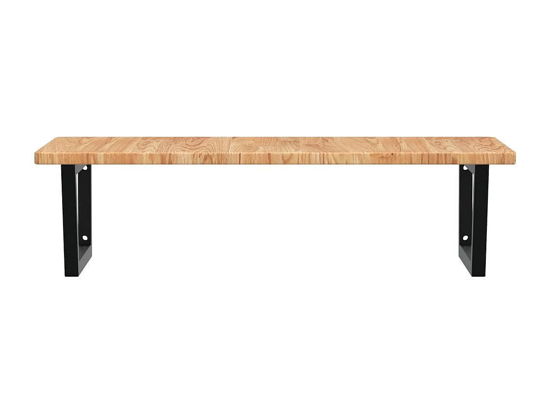 Étagère de vasque murale acier et bois de chêne massif