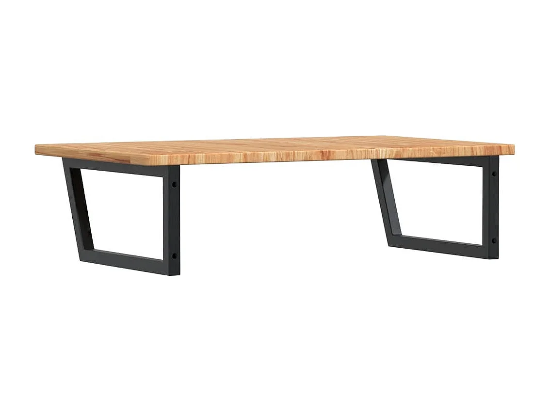 Étagère de vasque murale acier et bois de chêne massif