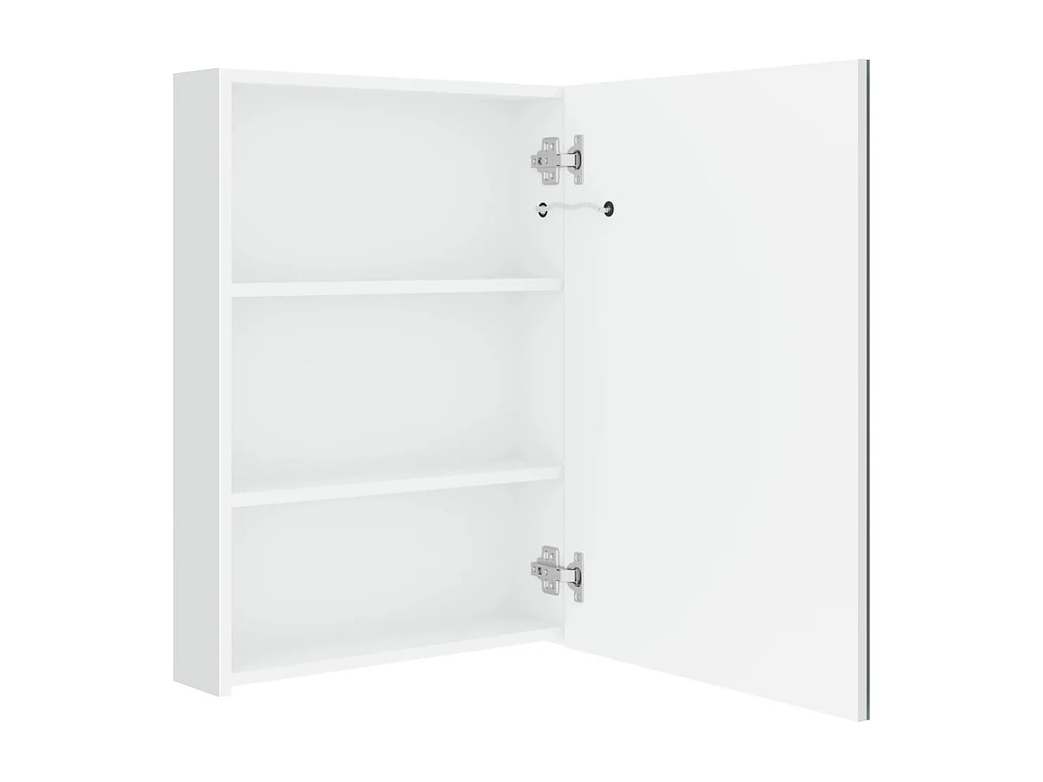 Armadietto Bagno con Specchio e LED Bianco Lucido 50x13x70 cm