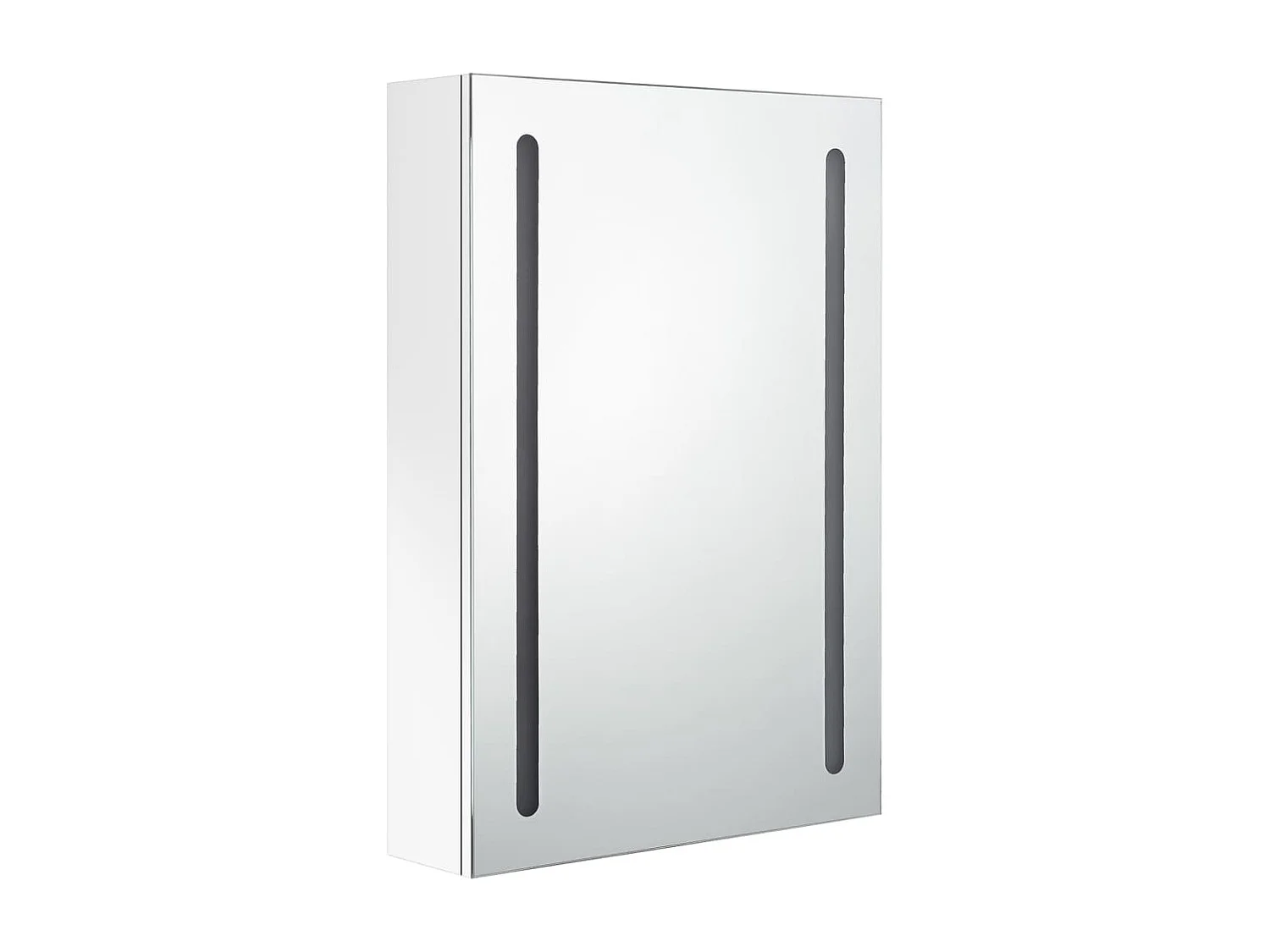 Armoire de salle de bain à miroir LED Blanc brillant 50x13x70cm