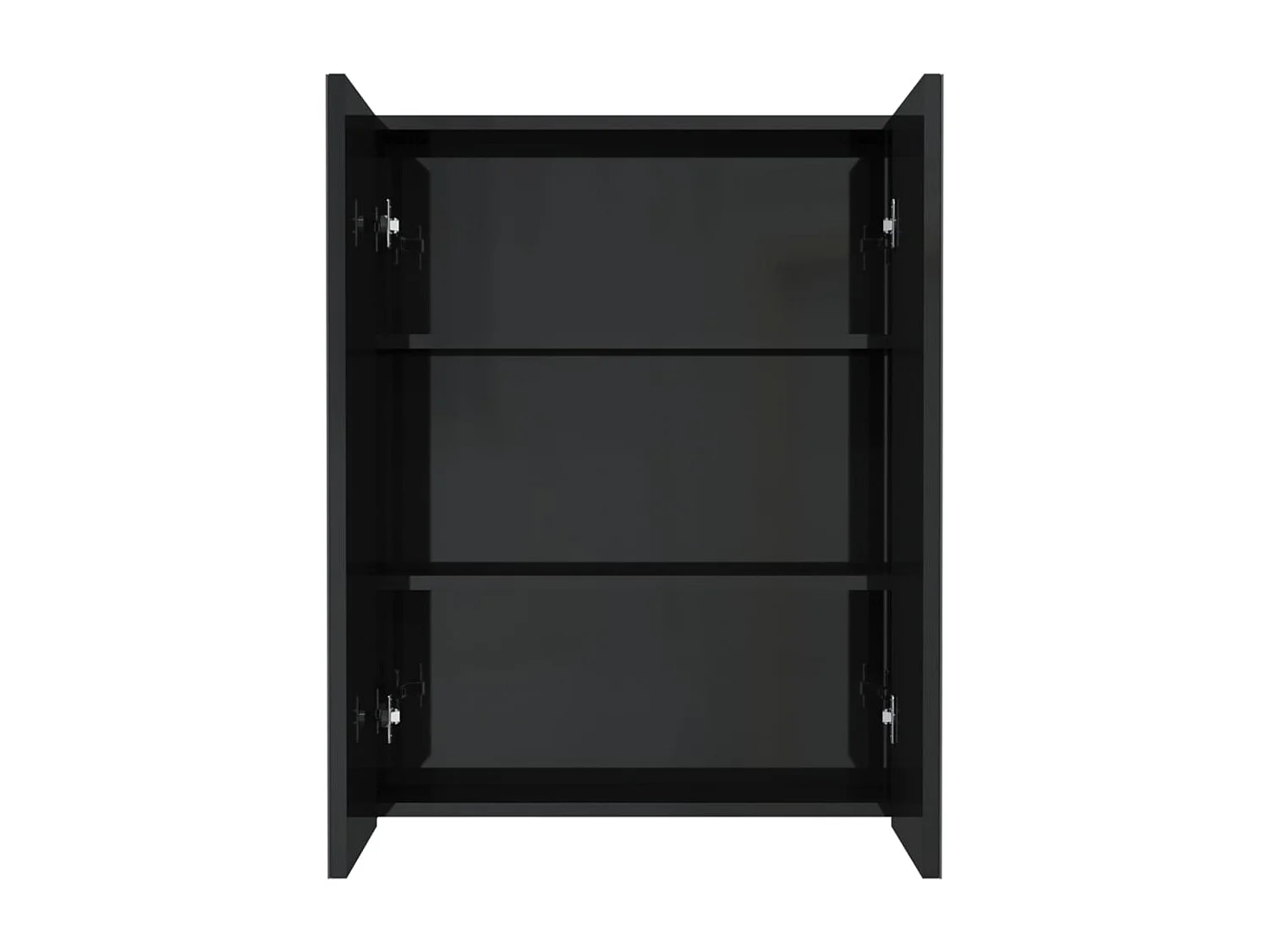 Armadietto a Specchio per Bagno 60x15x75 cm MDF Nero Lucido