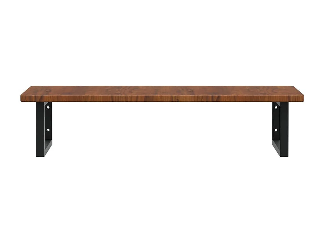 Ripiano a Parete per Lavabo in Acciaio e Massello di Rovere