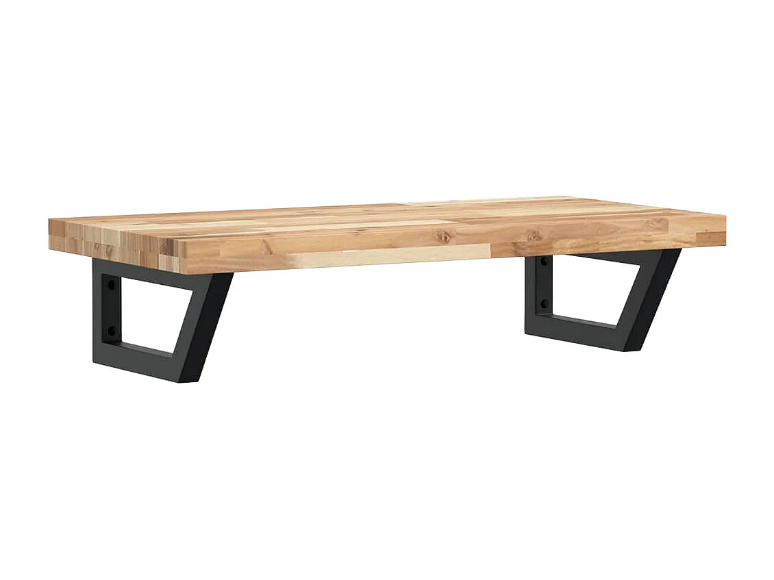 Estante de lavabo de pared acero y madera maciza de acacia