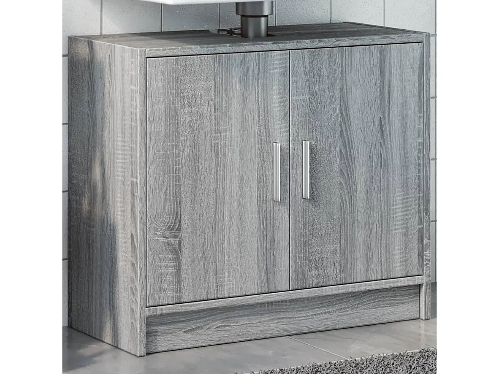 Mobile lavabo Sonoma grigio 63x29x55 cm in derivati del legno