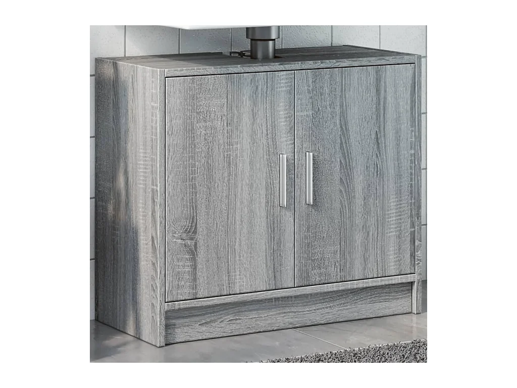 Sonoma grauer Waschbeckenunterschrank, 63 x 29 x 55 cm, Holzwerkstoff