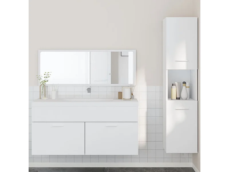 3-delige badkamermeubelset van wit parket