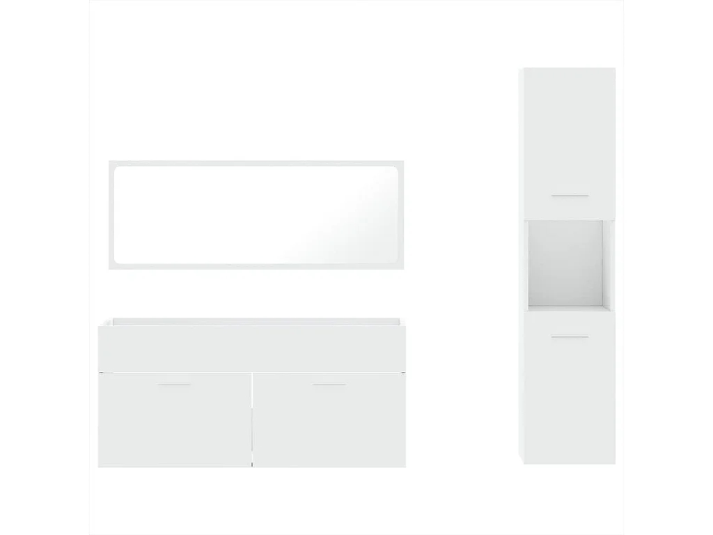 Ensemble de meubles salle de bain 3 pcs blanc bois d'ingénierie