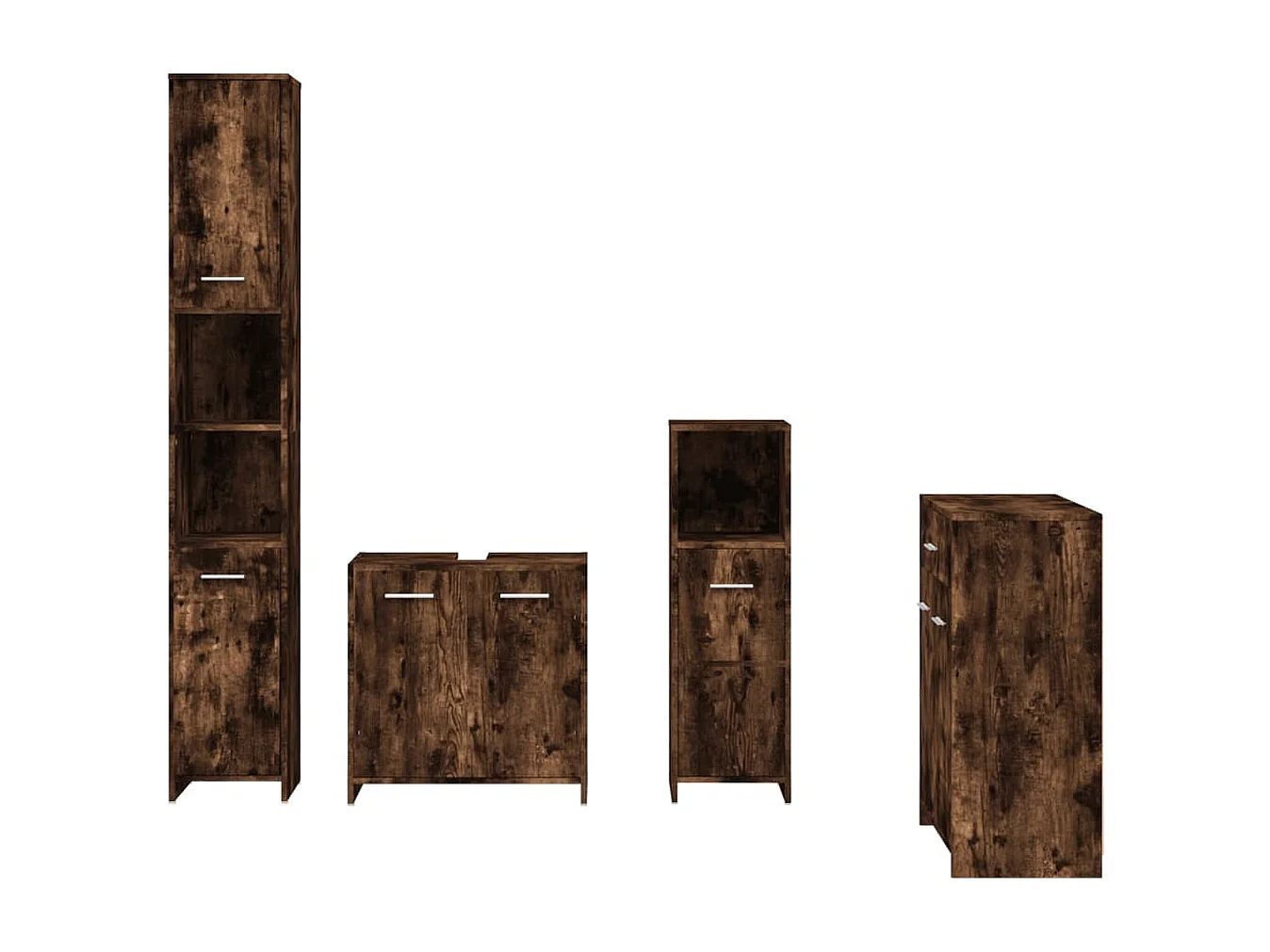 Ensemble de meubles de salle de bain 4 pcs Chêne fumé Bois