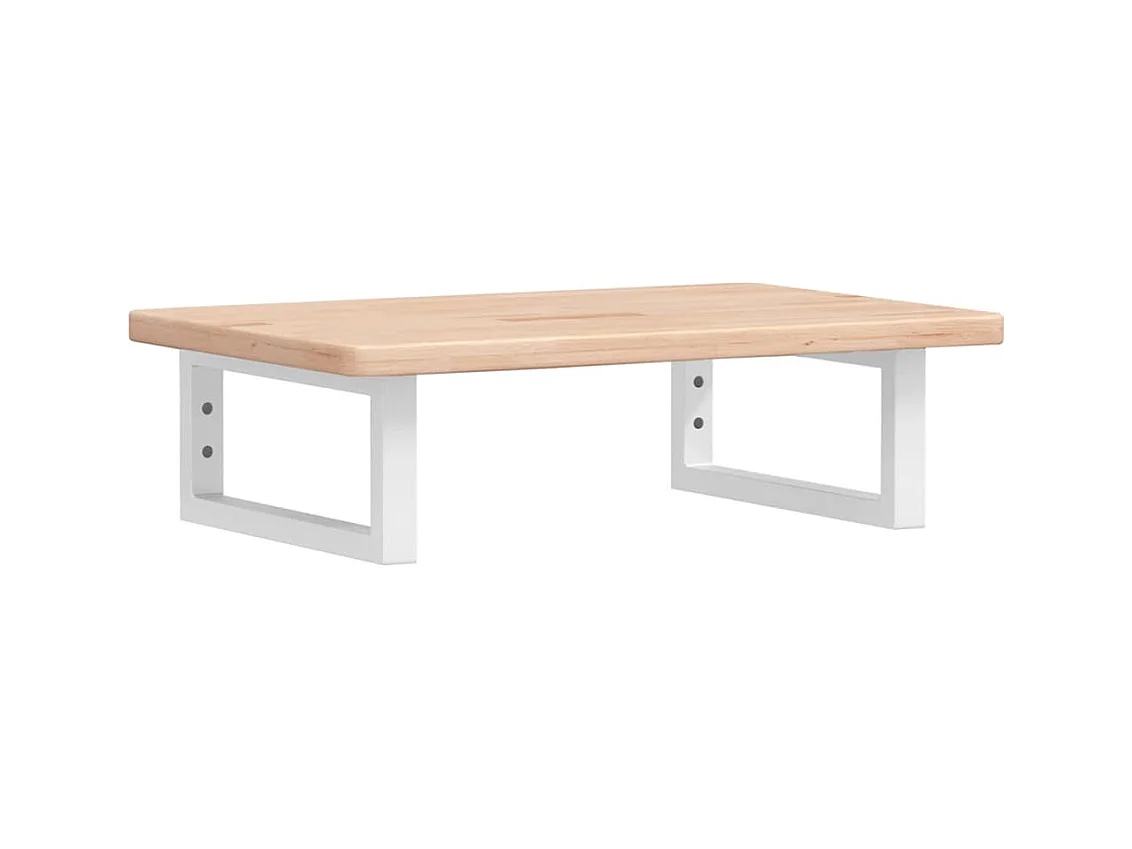 Waschtischplatte mit Halterung Stahl und Massivholz Eiche