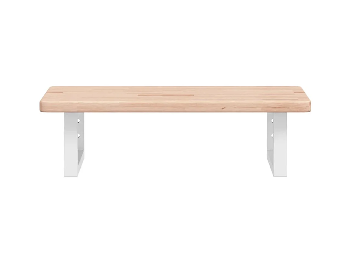 Waschtischplatte mit Halterung Stahl und Massivholz Eiche