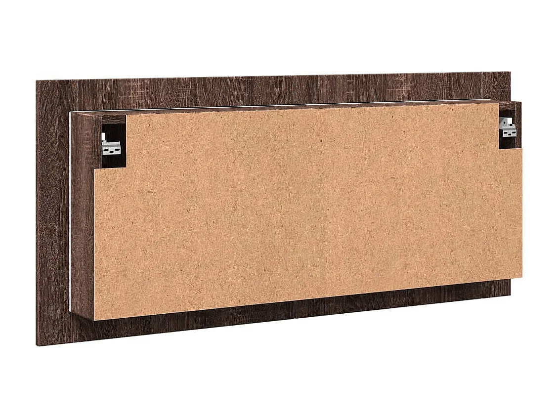 Armadietto Specchio con LED da Bagno Rovere Marrone 100x12x45cm