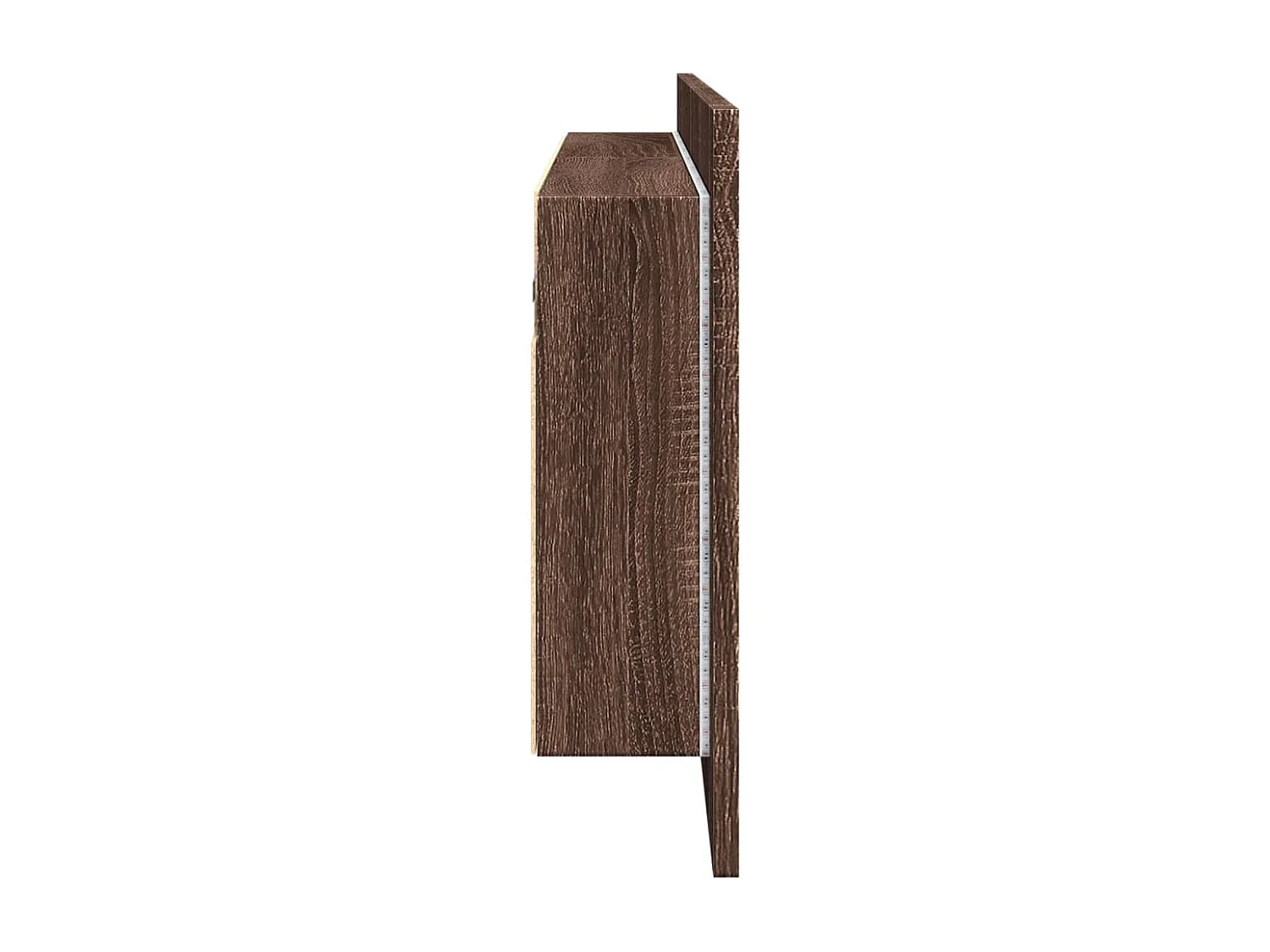 Armoire à miroir à LED de bain chêne marron 100x12x45 cm