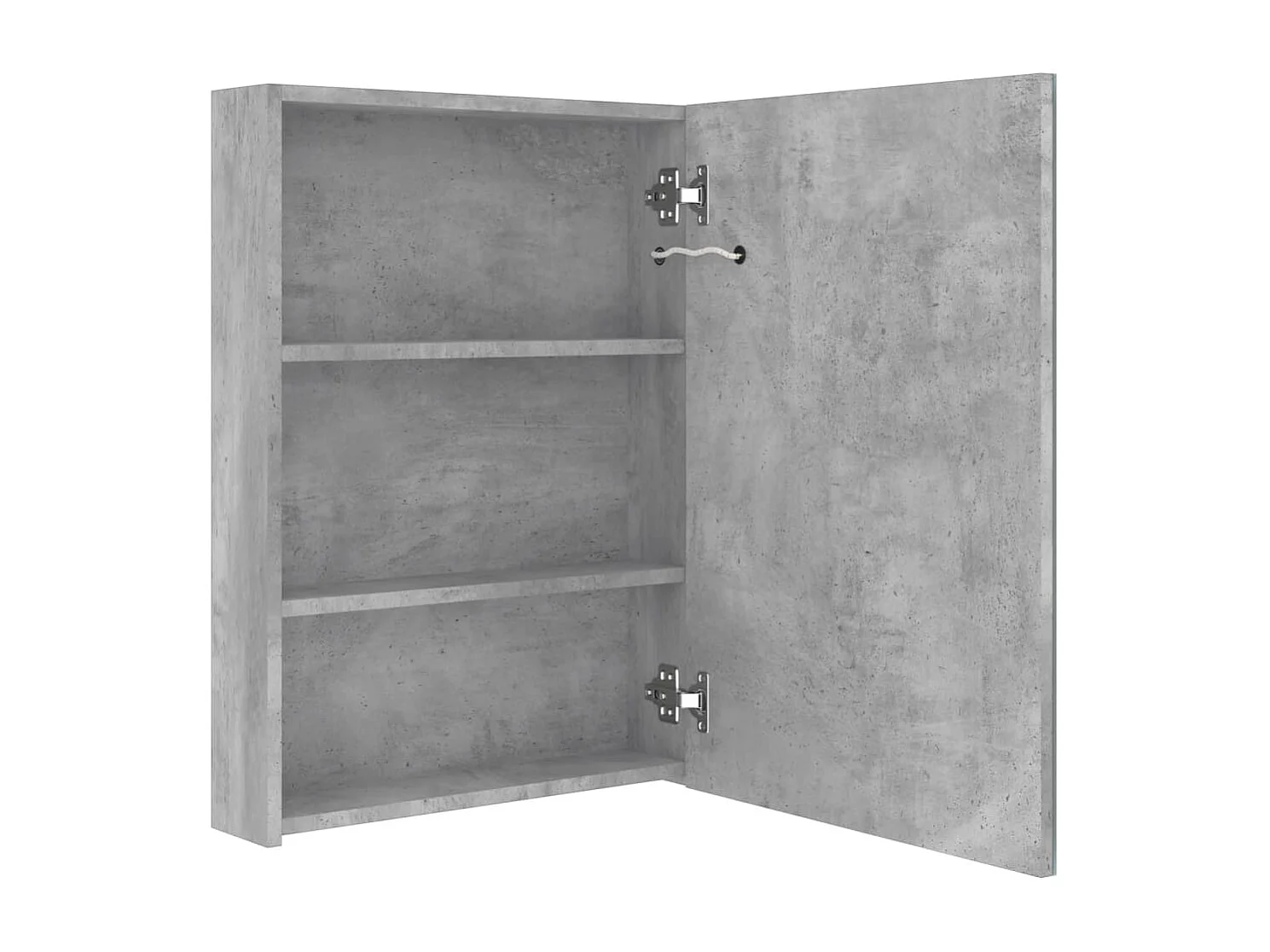 Armario de baño con espejo y LED gris hormigón 50x13x70 cm