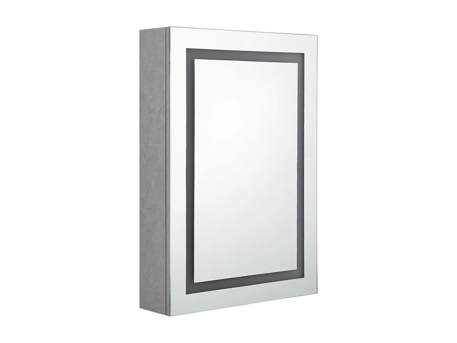 Armoire de salle de bain à miroir LED gris béton 50x13x70 cm