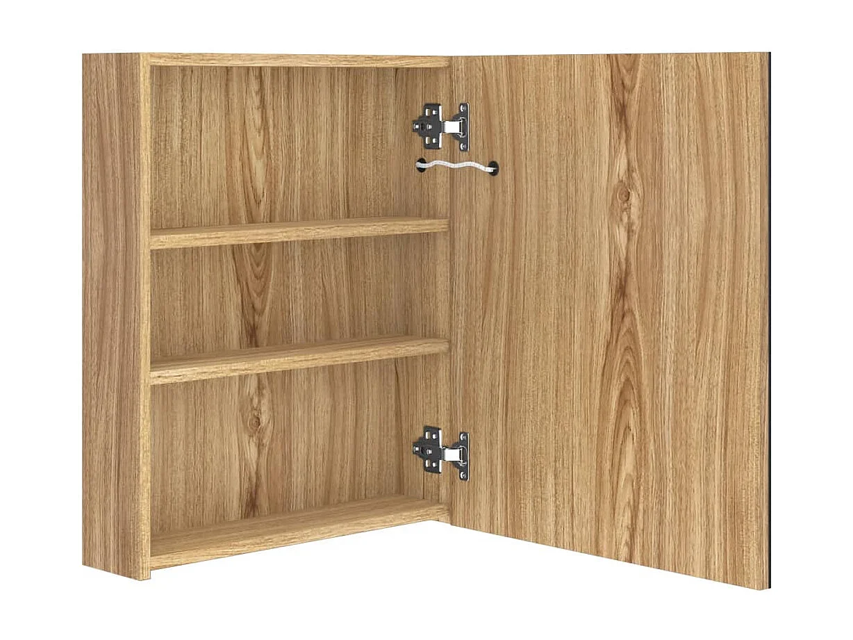 Armario de baño con espejo roble 50x14x60 cm