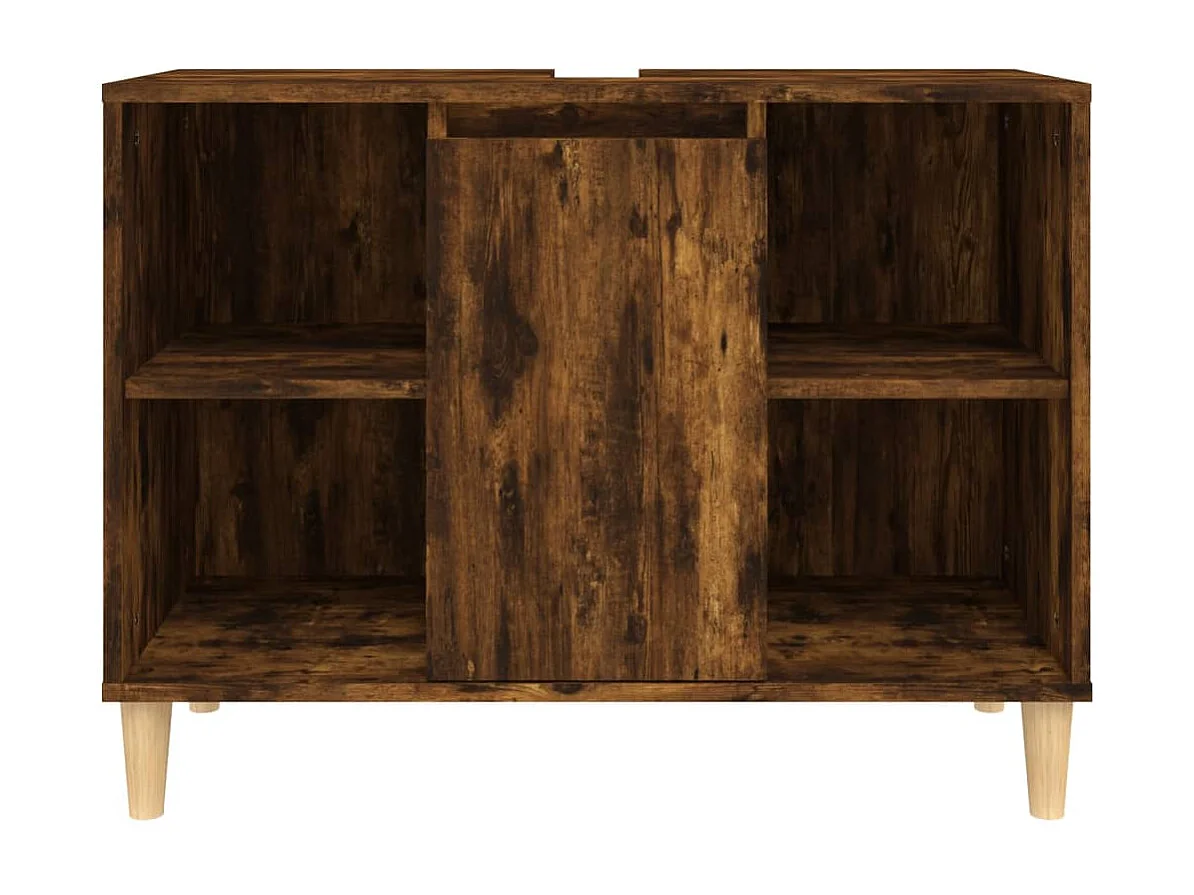 Mobile Lavabo Rovere Fumo 80x33x60 cm in Legno Multistrato