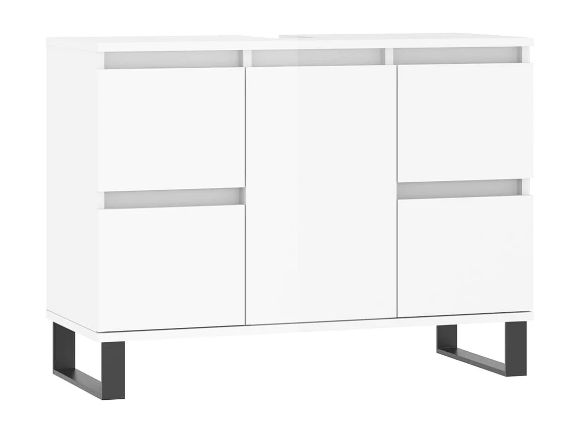 Armário WC 80x33x60 cm derivados de madeira branco brilhante