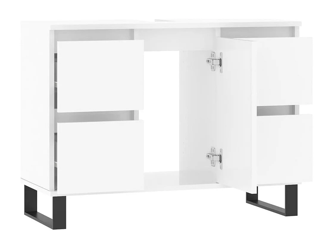 Armário WC 80x33x60 cm derivados de madeira branco brilhante