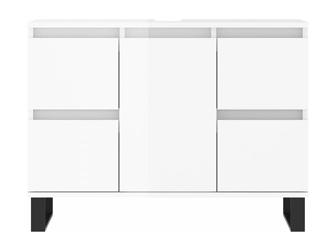 Armário WC 80x33x60 cm derivados de madeira branco brilhante