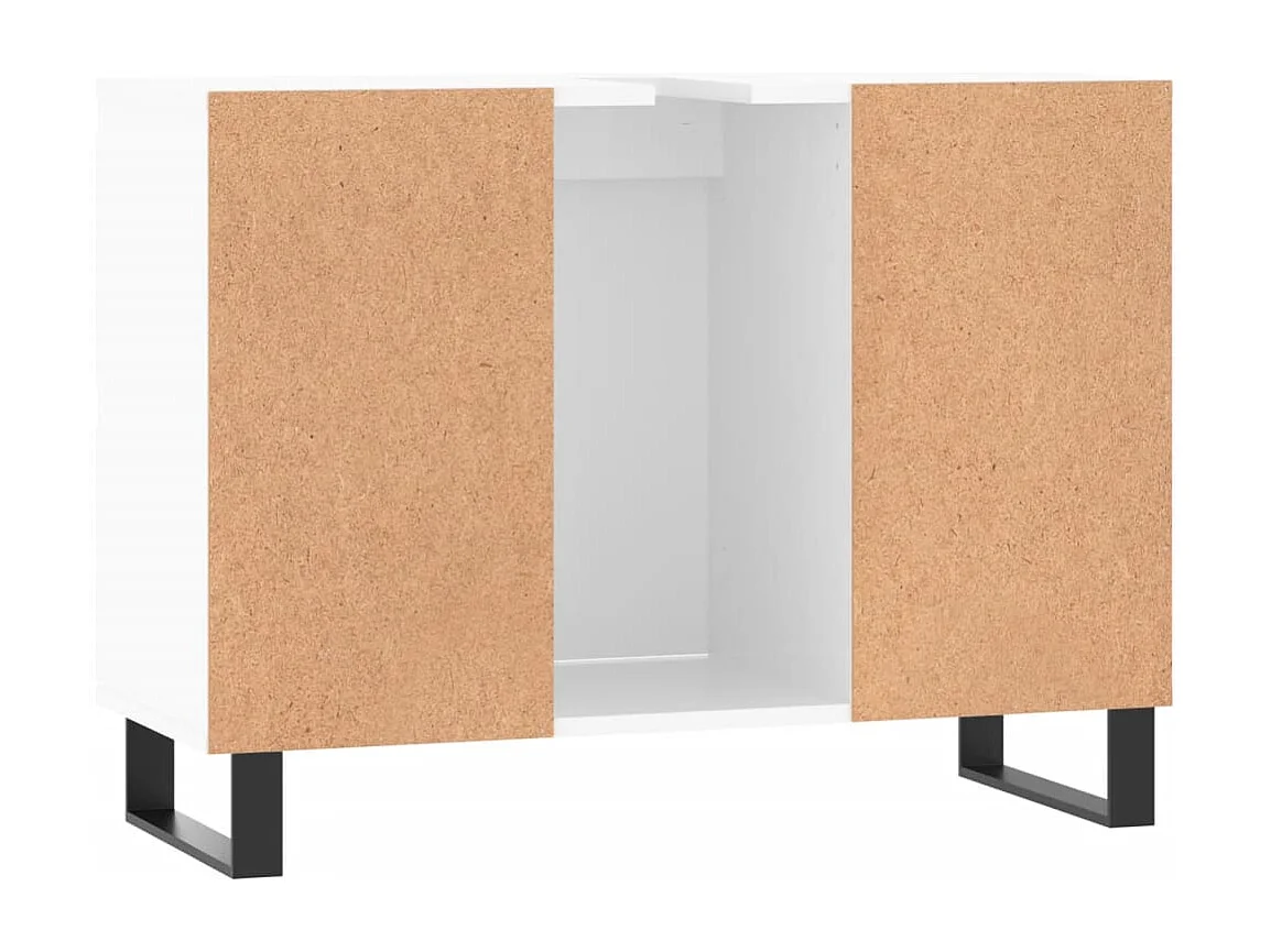 Armário WC 80x33x60 cm derivados de madeira branco brilhante