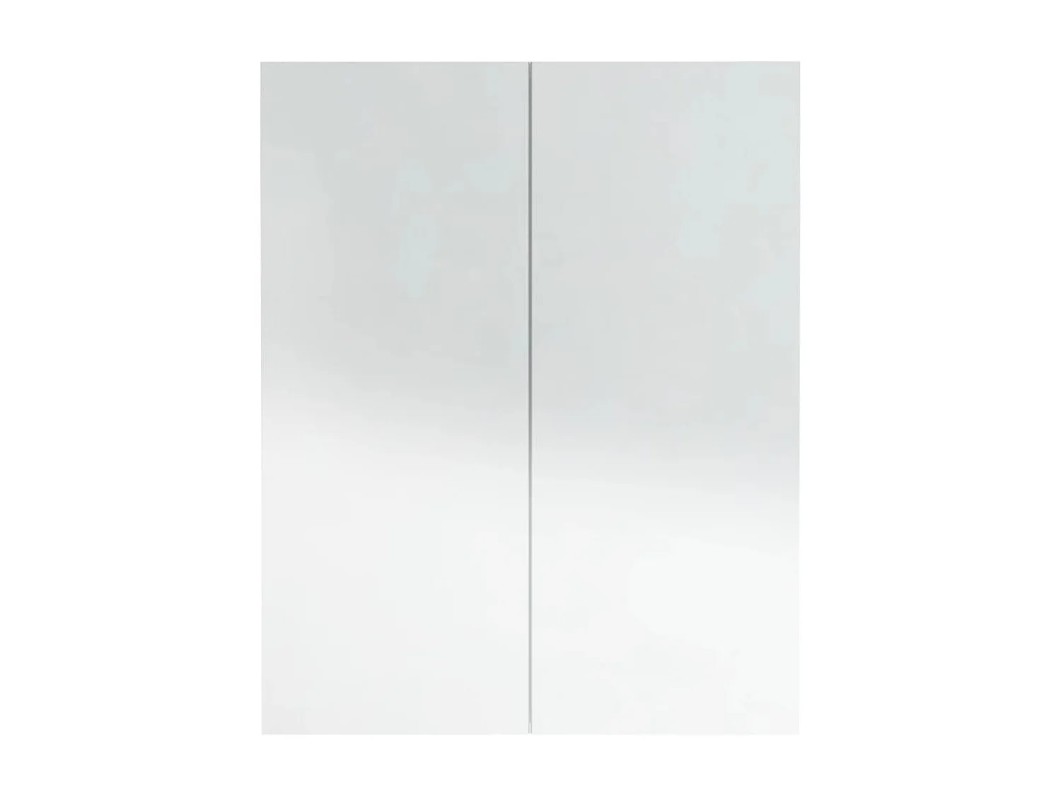 Armário espelhado p/ casa banho 60x15x75cm MDF branco brilhante