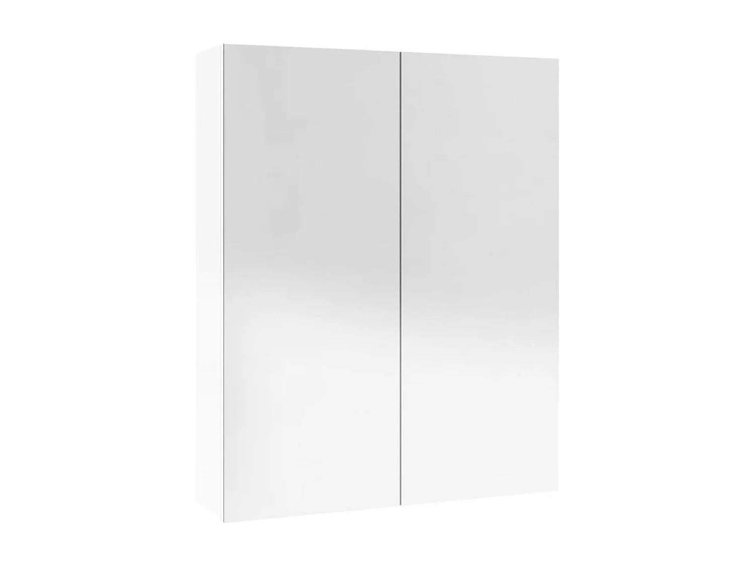 Armoire à miroir de salle de bain 60x15x75cm MDF Blanc brillant