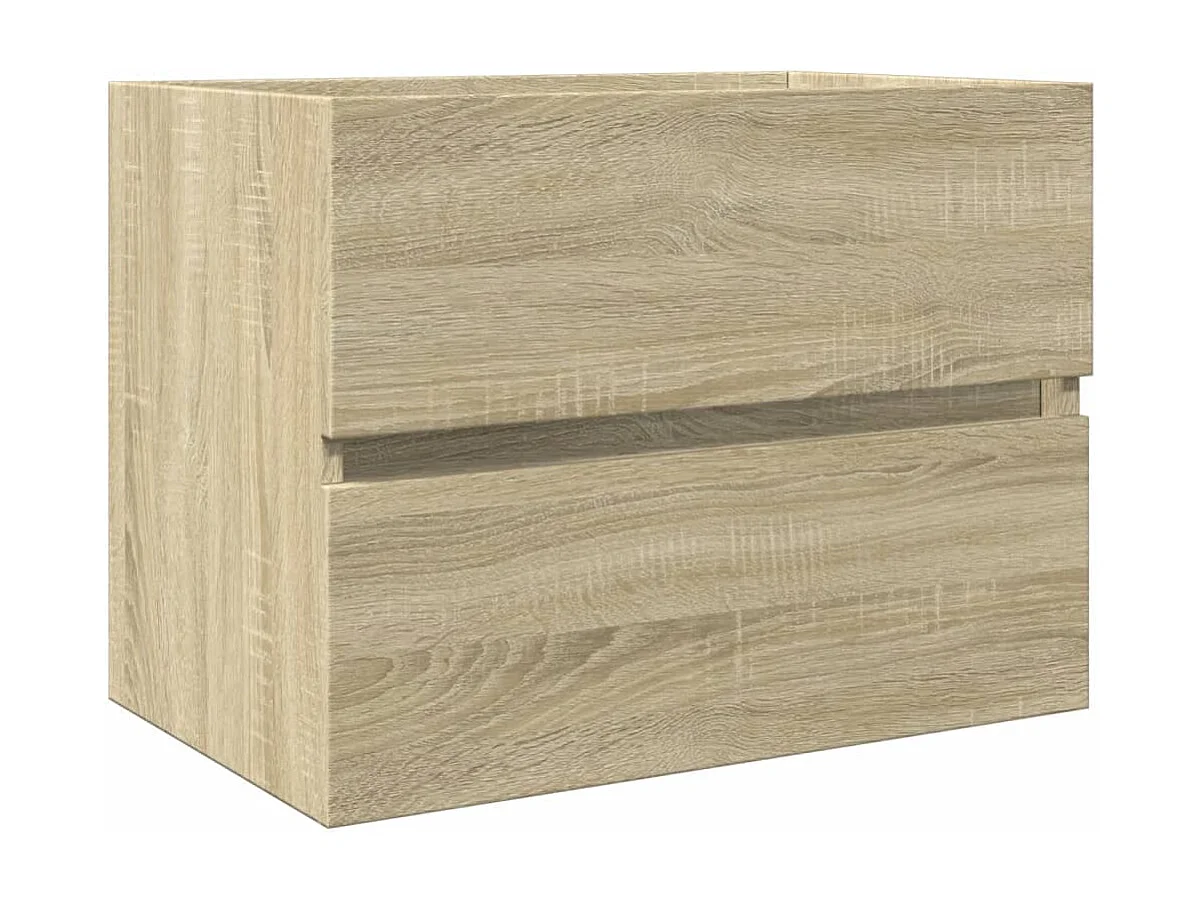 Ensemble de meubles de bain 2pcs céramique et bois d'ingénierie