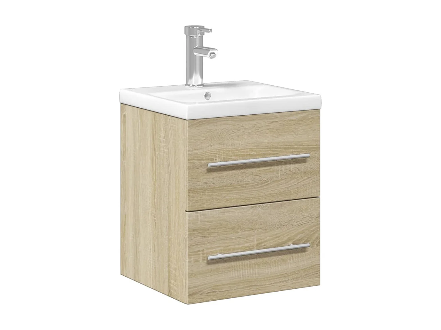 Armoire lavabo de salle de bain et bassin intégré chêne sonoma