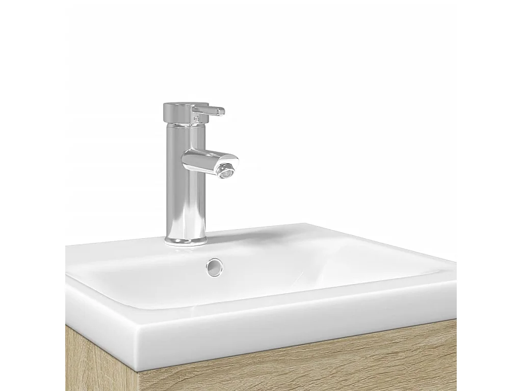 Armoire lavabo de salle de bain et bassin intégré chêne sonoma