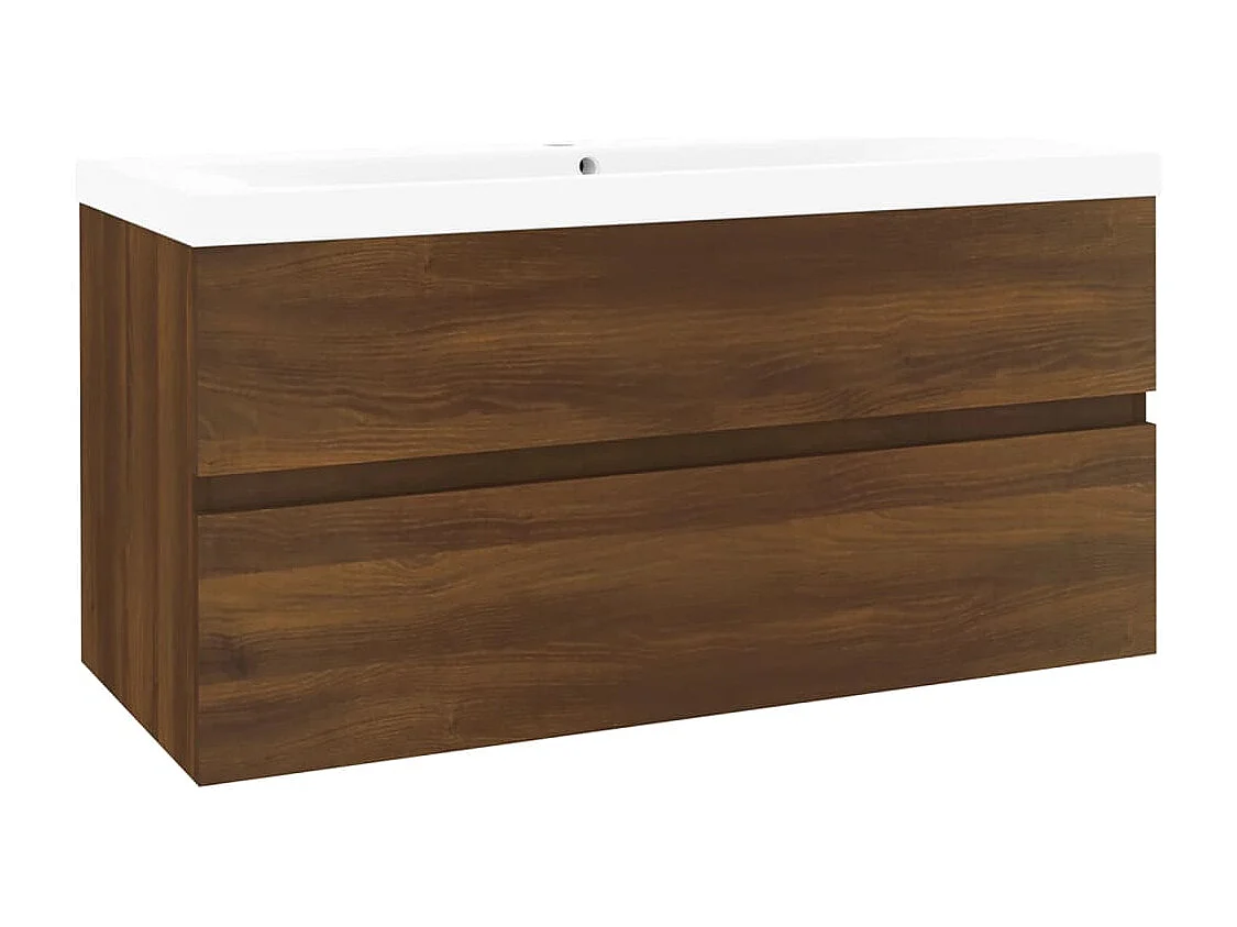 Meuble lavabo avec bassin intégré Chêne brun Bois d'ingénierie