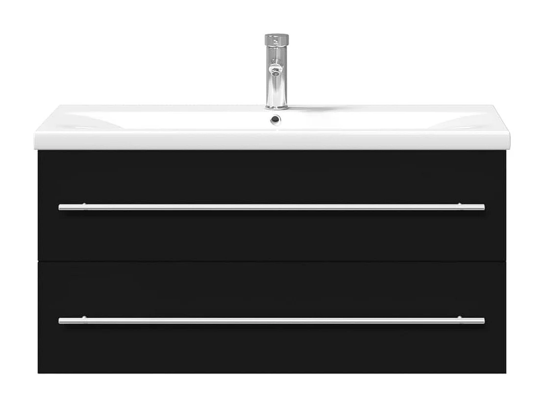 Mueble de baño con lavabo integrado negro