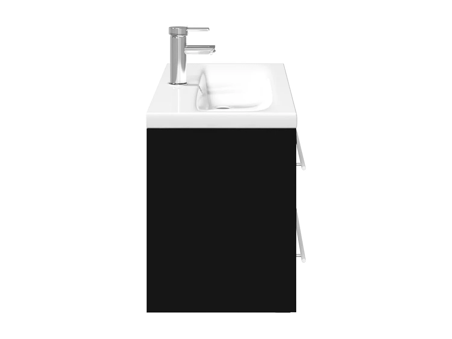 Mueble de baño con lavabo integrado negro