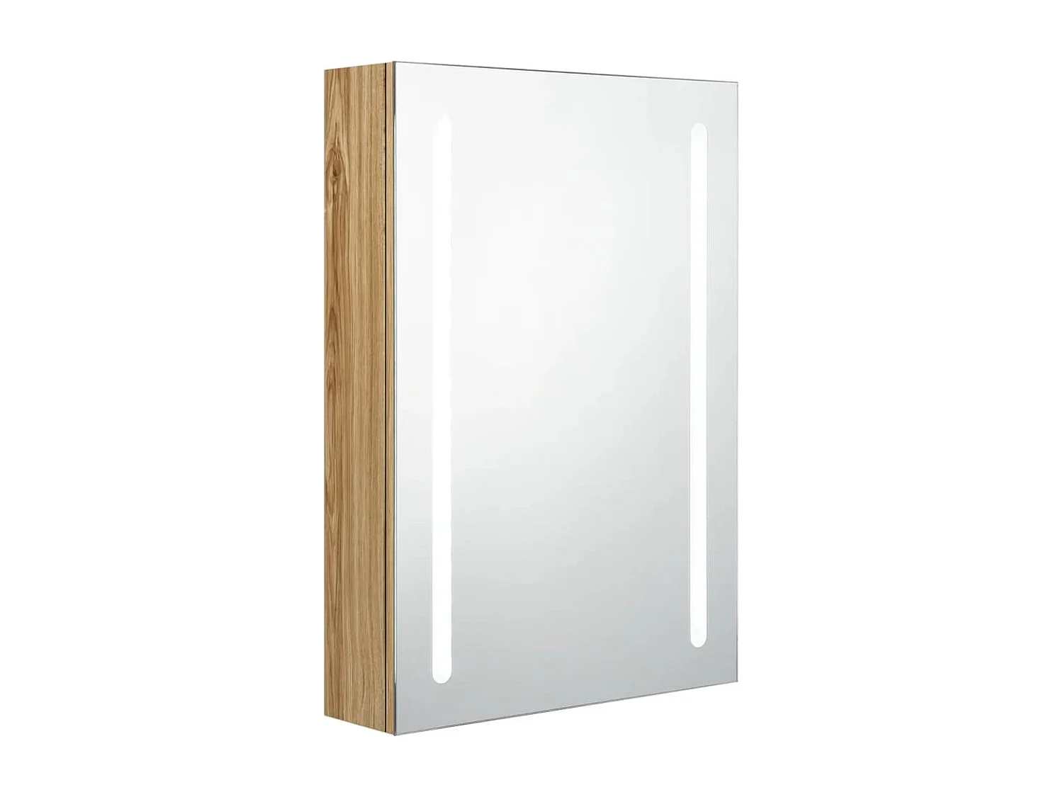 Armoire de salle de bain à miroir LED Chêne 50x13x70 cm