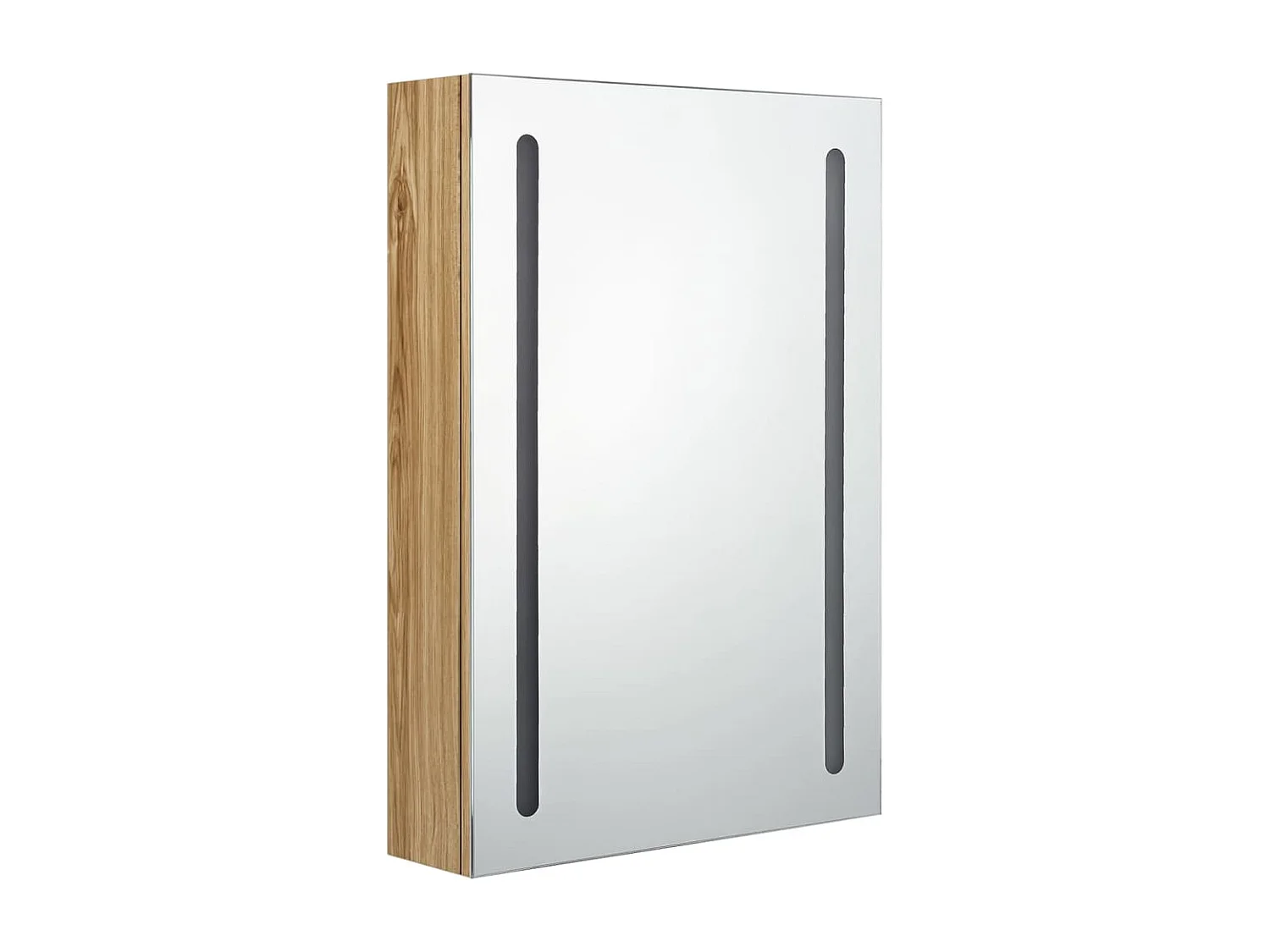 Armoire de salle de bain à miroir LED Chêne 50x13x70 cm