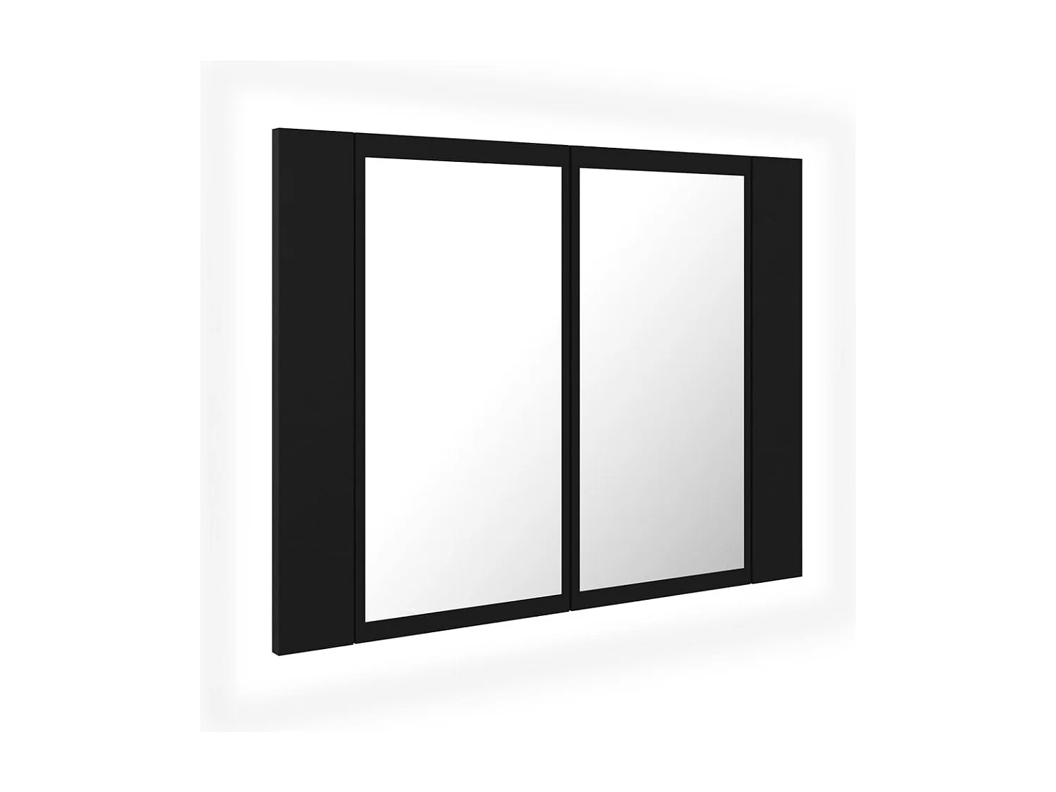 Armoire à miroir de salle de bain LED Noir 60x12x45 Acrylique