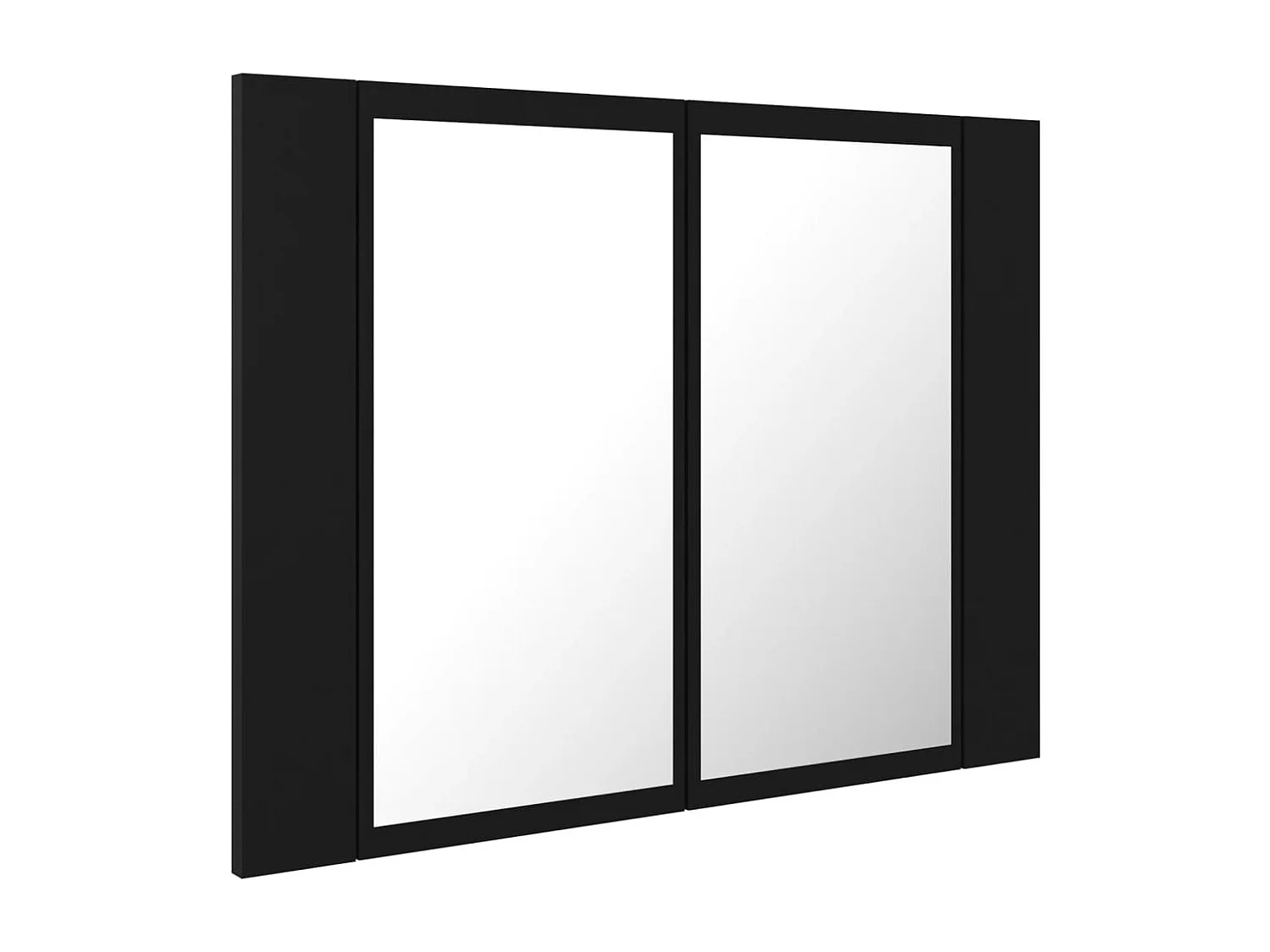 Armoire à miroir de salle de bain LED Noir 60x12x45 Acrylique