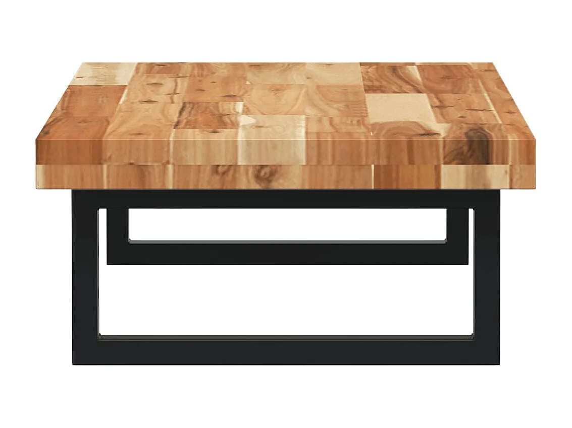 Estante de lavabo de pared acero y madera maciza de acacia