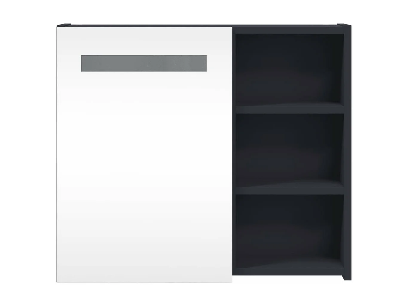 Spiegelschrank mit LED-Beleuchtung Grau 60x13x52 cm