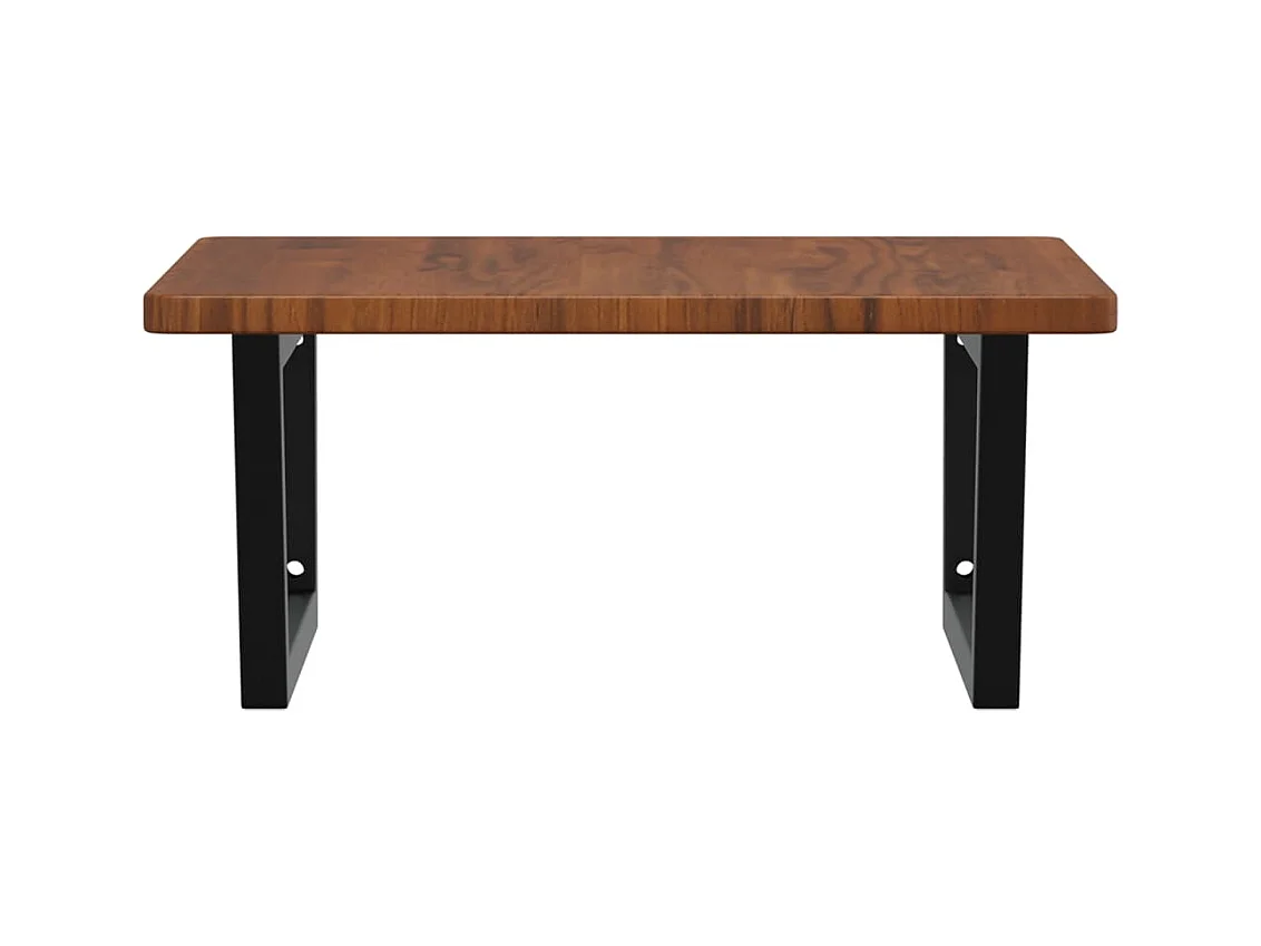 Waschtischplatte mit Halterung Stahl und Massivholz Eiche