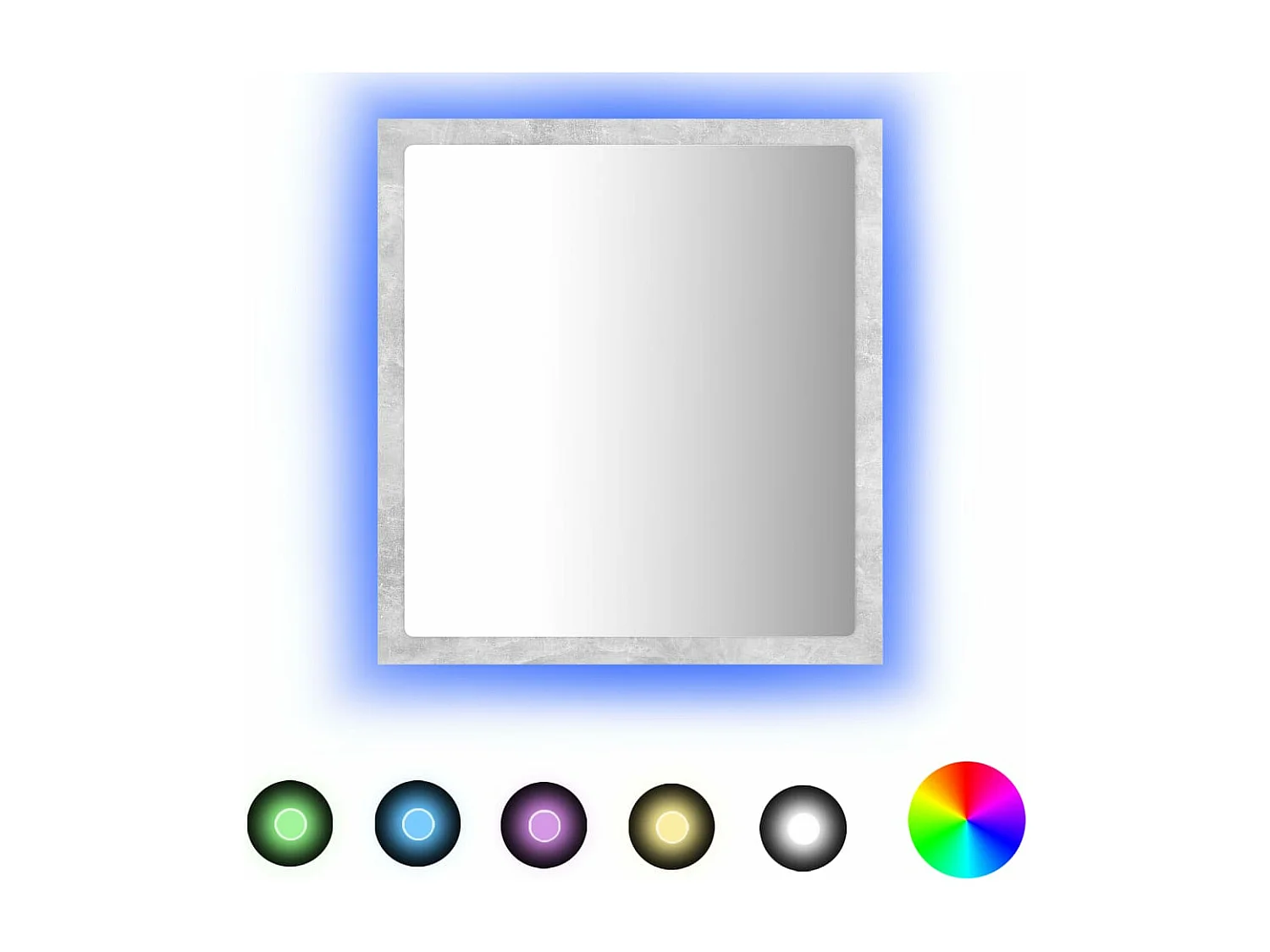 Specchio da Bagno a LED Grigio 40x8,5x37 cm in Acrilico