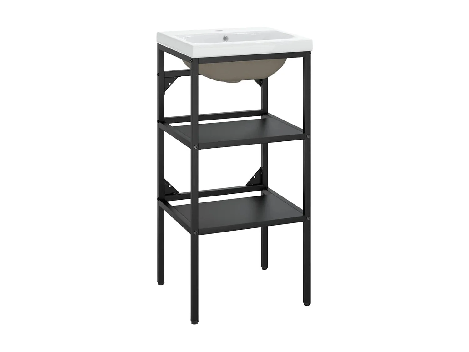 Estructura de baño con lavabo incorporado hierro negro