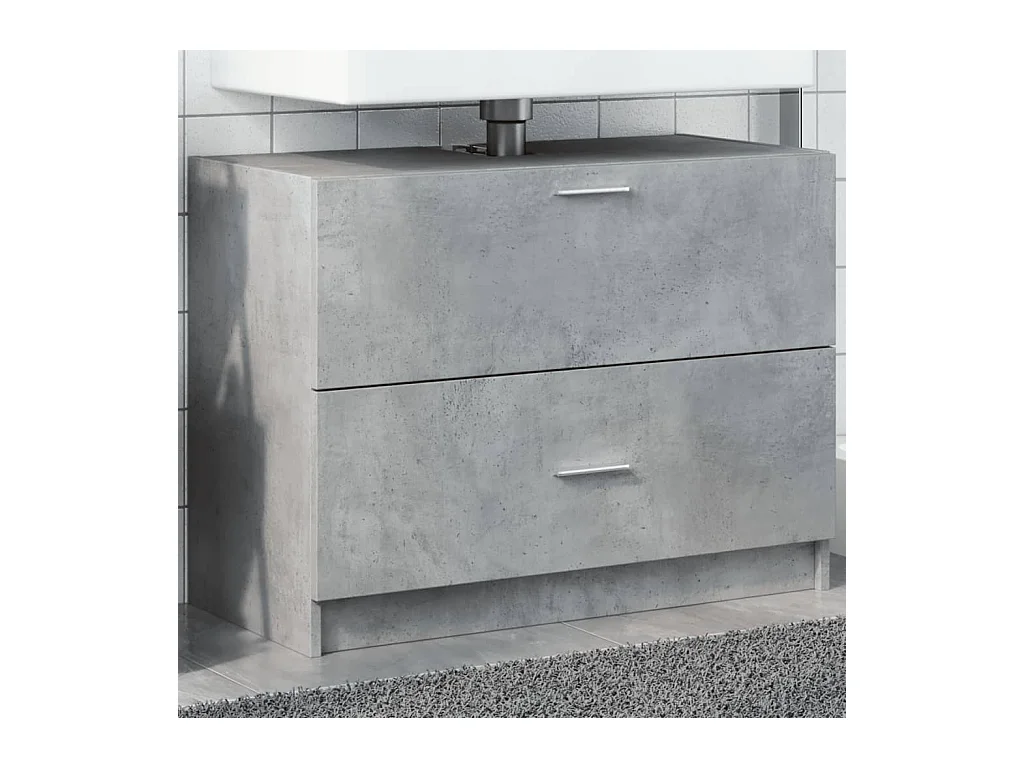 Betongrauer Waschbeckenunterschrank 78 x 37 x 59 cm. Holzwerkstoff