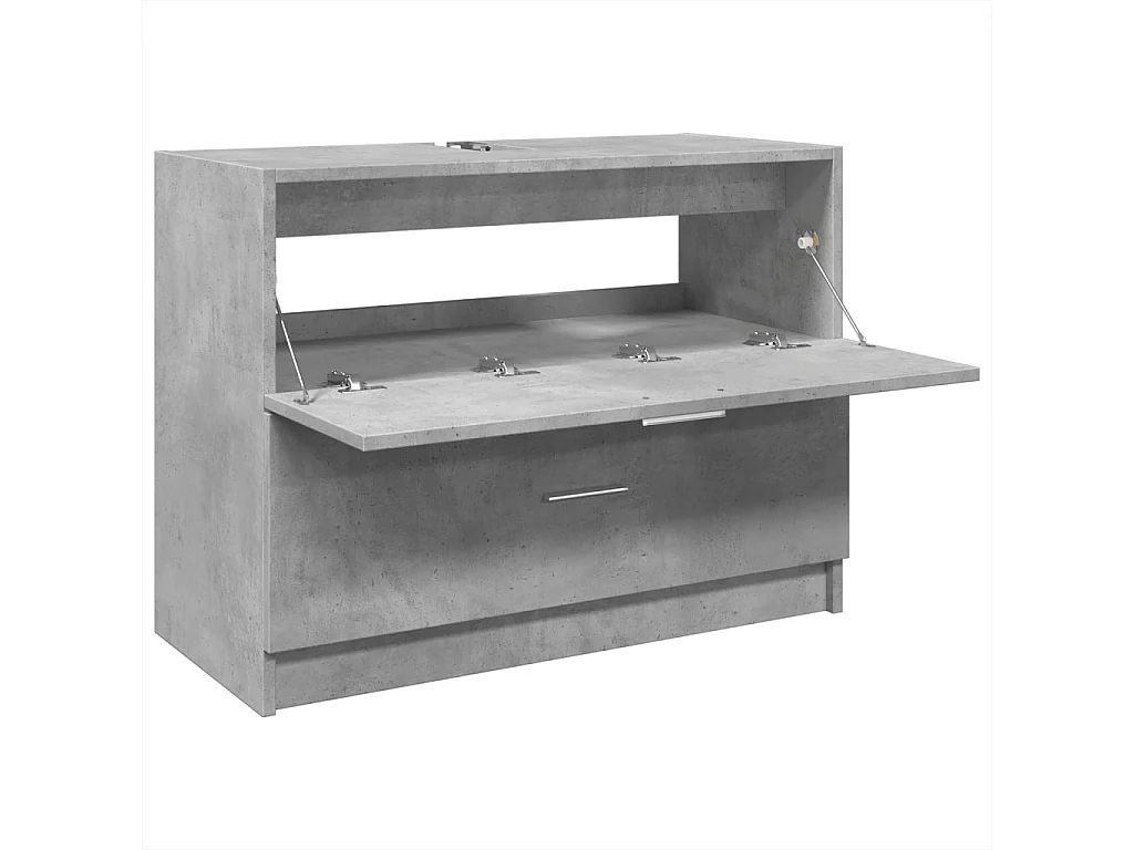 Betonnen grijze spoelbakkast 78x37x59 cm Bewerkt hout