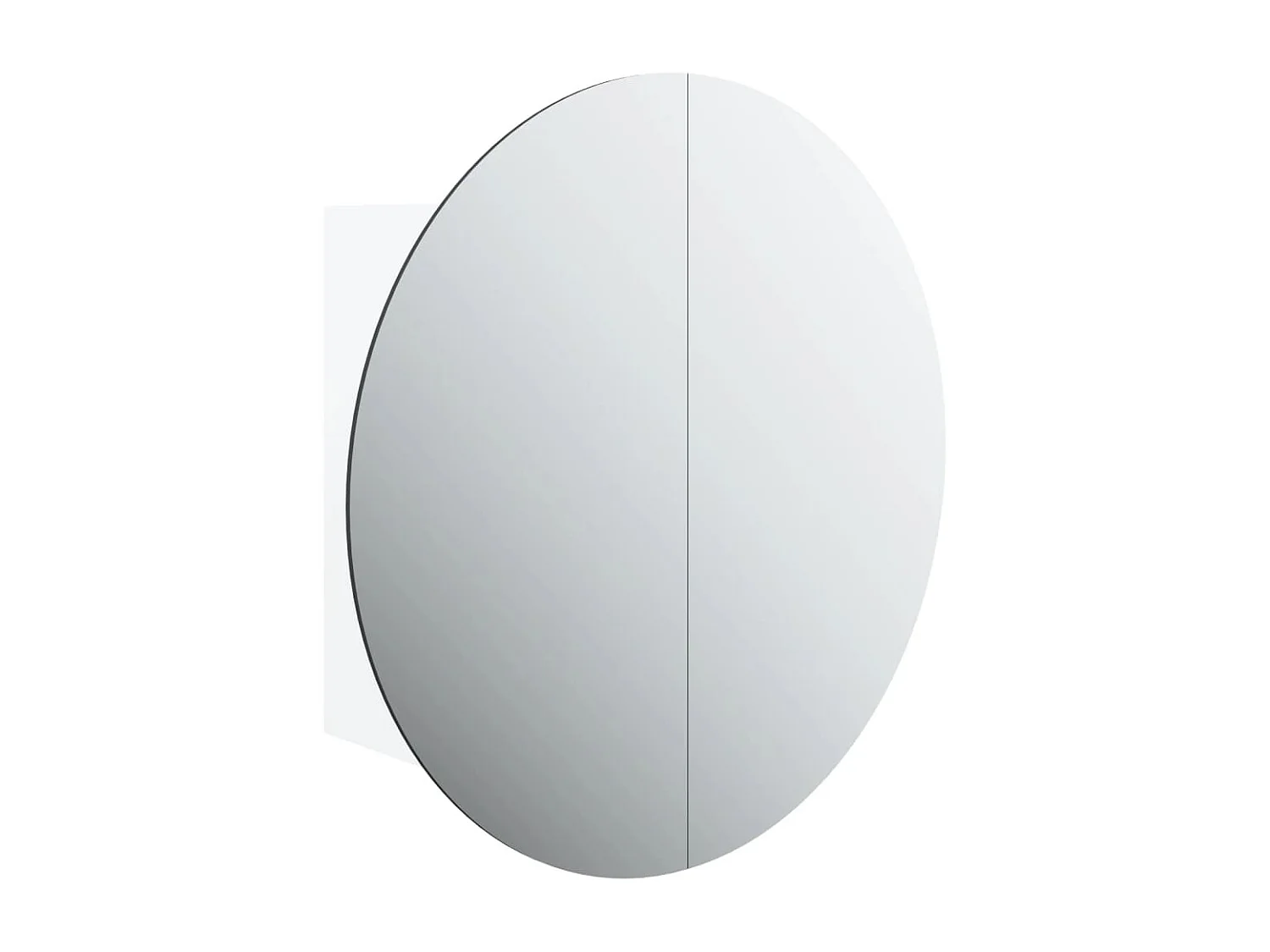 Armoire de salle de bain miroir rond et LED Blanc 47x47x17,5 cm