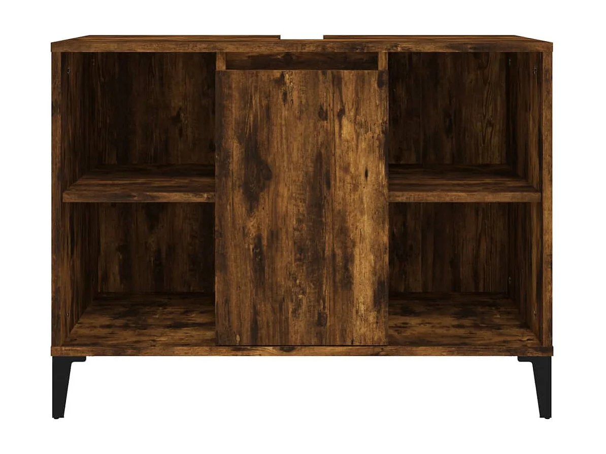 Mobile Lavabo Rovere Fumo 80x33x60 cm in Legno Multistrato