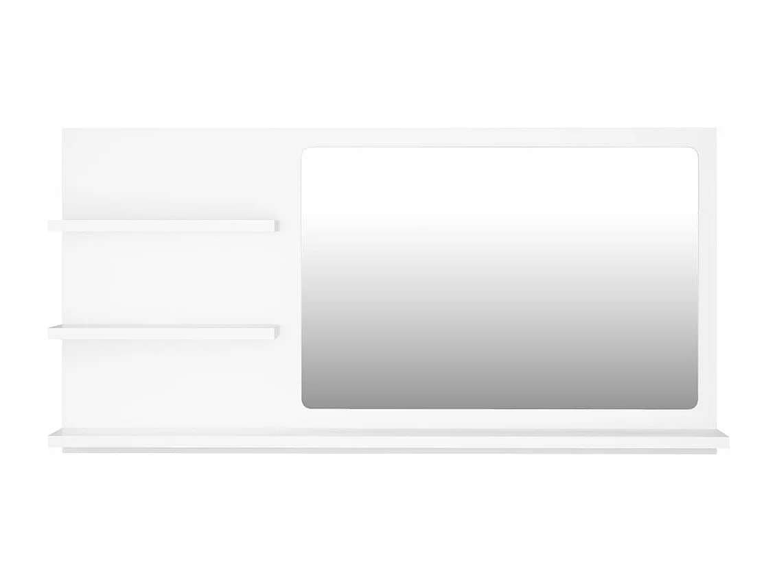 Espelho de casa de banho 90x10,5x45 cm contraplacado branco