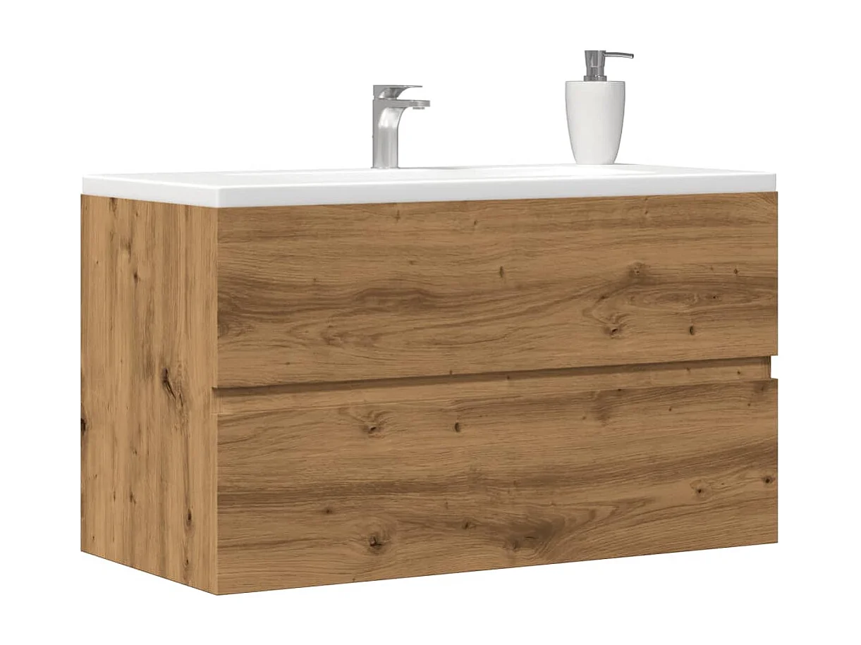 Armoire de salle de bain suspendue chêne artisanal 80x38,5x45cm