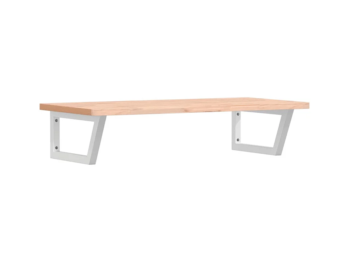 Waschbeckenregal Wandmontage Stahl und Massivholz Buche